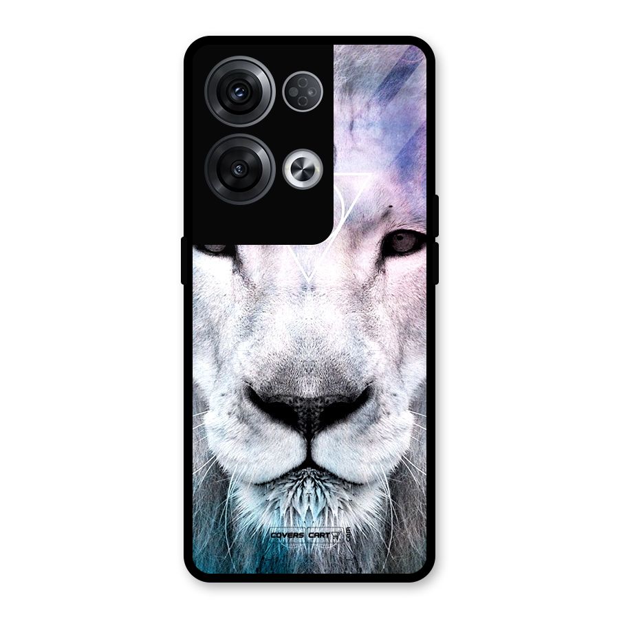 White Lion Glass Back Case for Oppo Reno8 Pro 5G