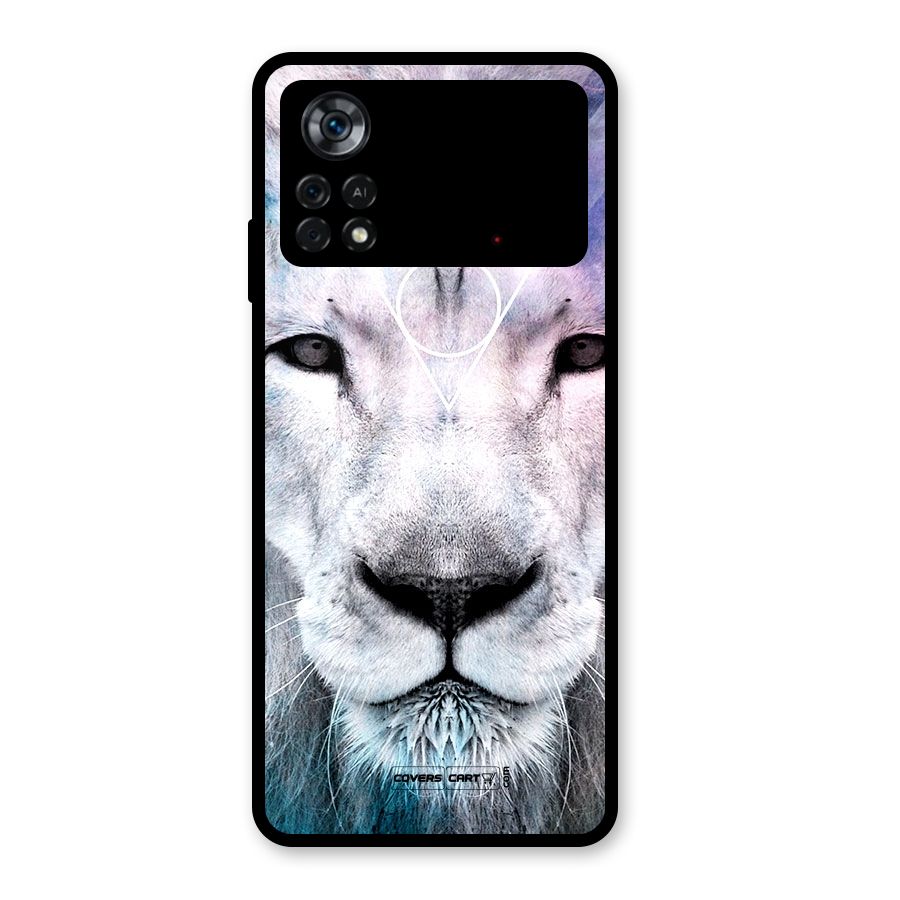 White Lion Glass Back Case for Poco X4 Pro 5G