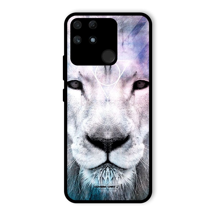 White Lion Glass Back Case for Realme Narzo 50A