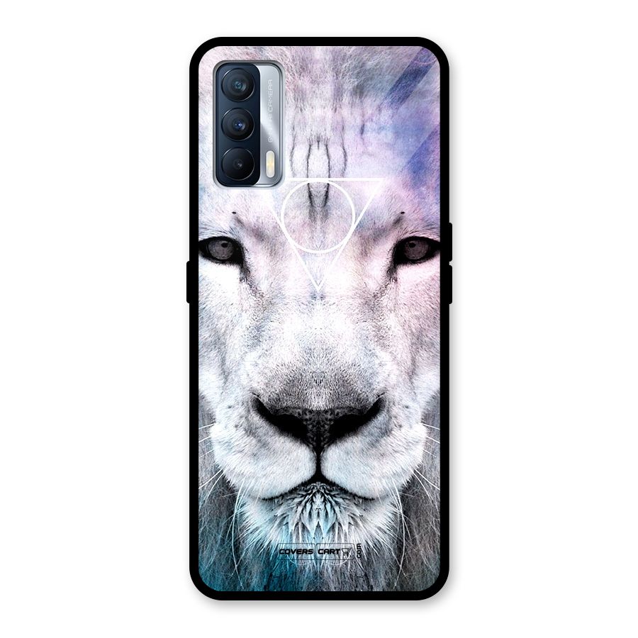 White Lion Glass Back Case for Realme X7