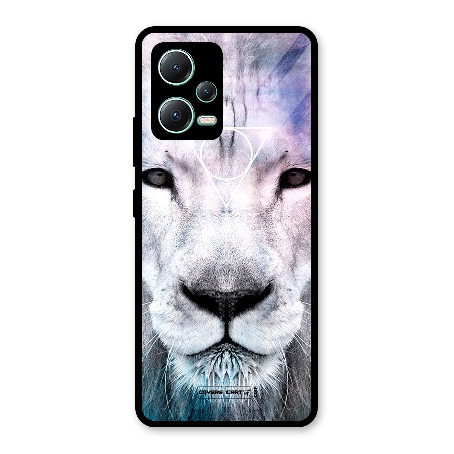 White Lion Glass Back Case for Redmi Note 12 5G