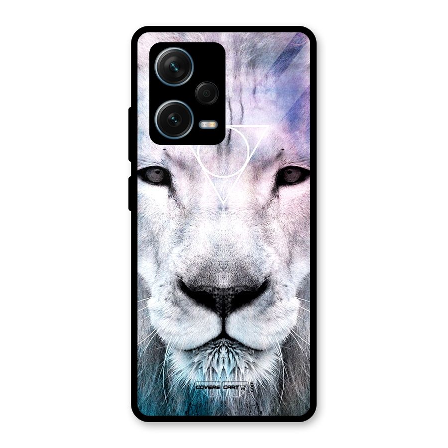 White Lion Glass Back Case for Redmi Note 12 Pro Plus 5G