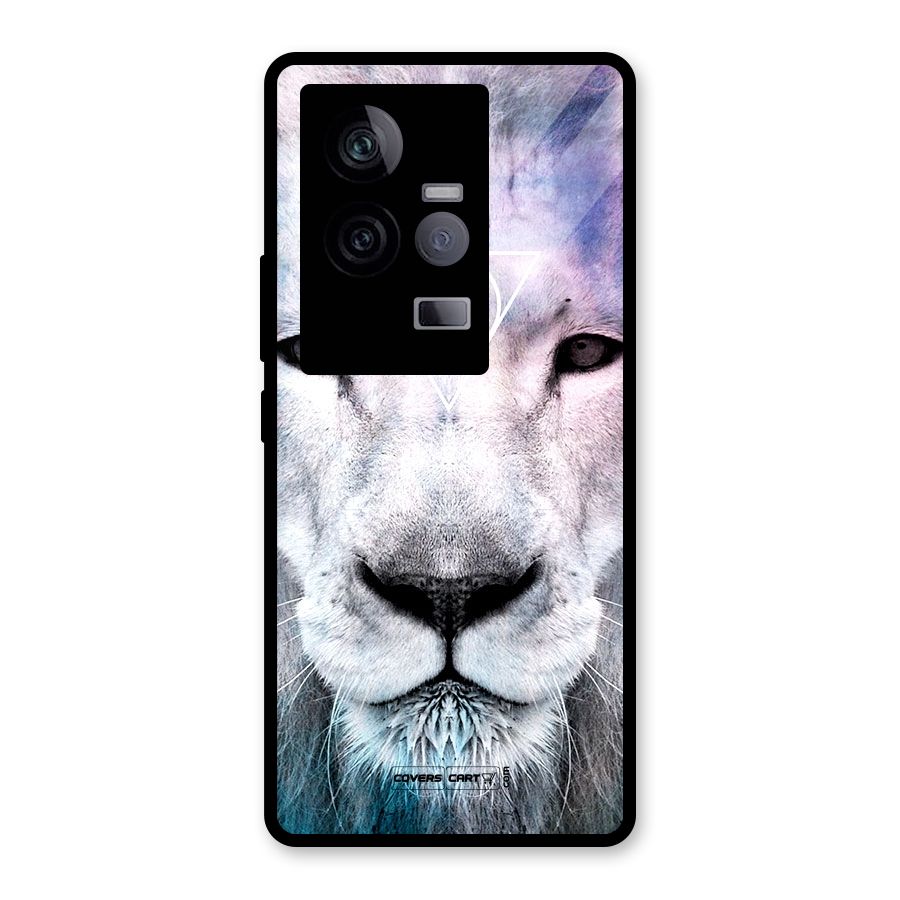 White Lion Glass Back Case for Vivo iQOO 11 5G