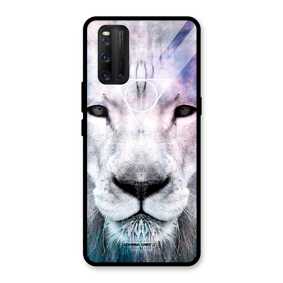 White Lion Glass Back Case for Vivo iQOO 3