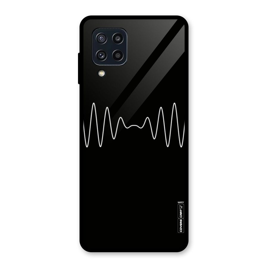 White Minimal Thread Glass Back Case for Galaxy M32