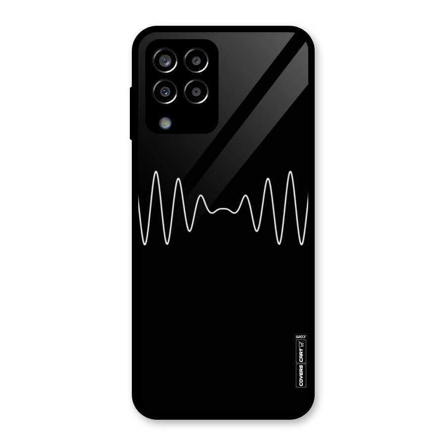 White Minimal Thread Glass Back Case for Galaxy M33