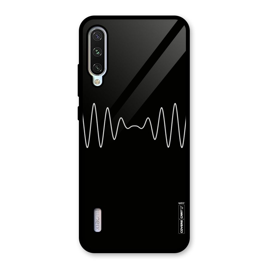 White Minimal Thread Glass Back Case for Mi A3