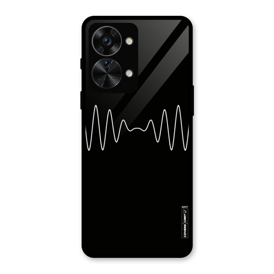White Minimal Thread Glass Back Case for OnePlus Nord 2T