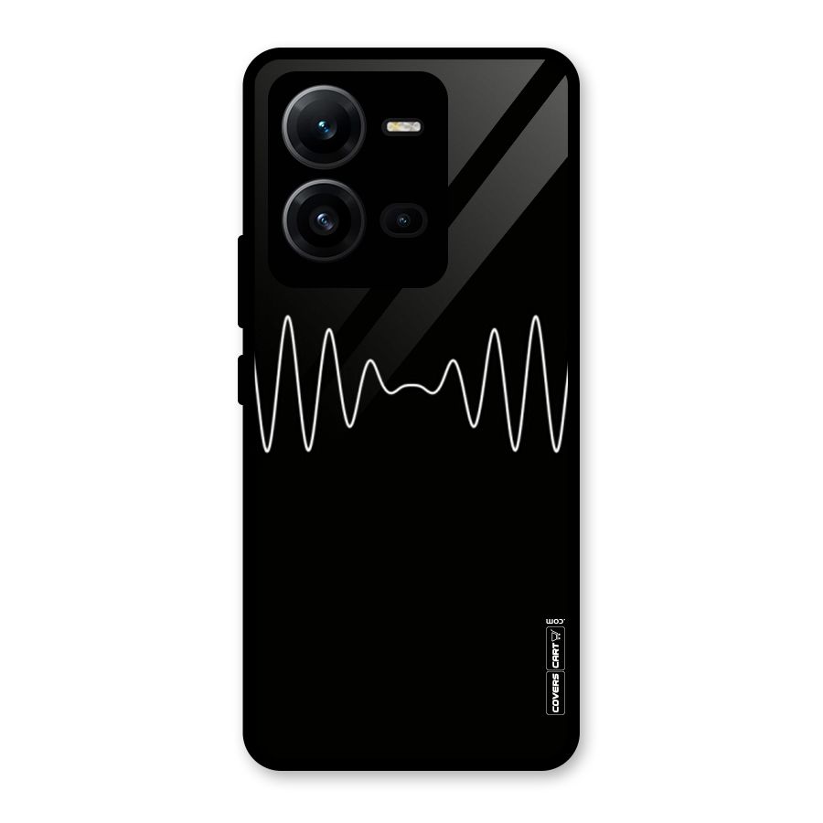 White Minimal Thread Glass Back Case for Vivo V25