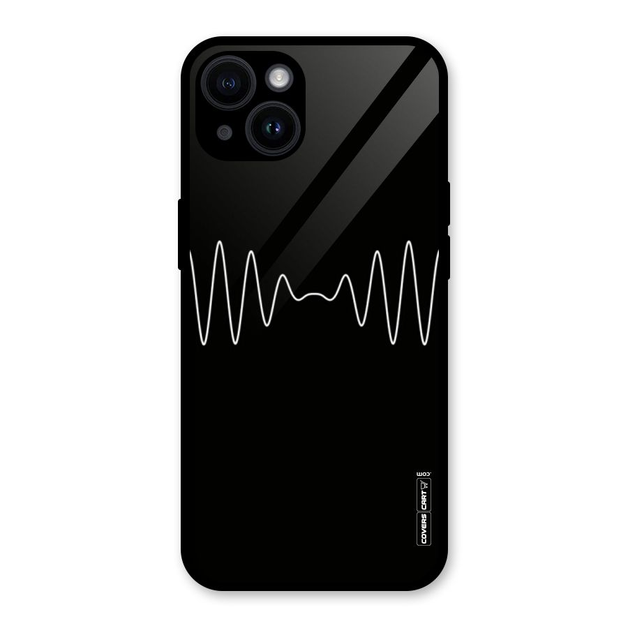 White Minimal Thread Glass Back Case for iPhone 14