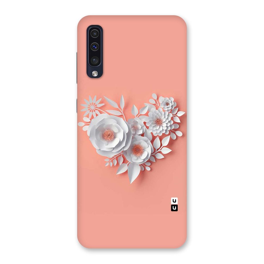 White Paper Flower Back Case for Galaxy A50s