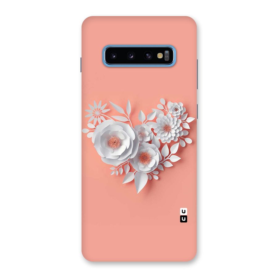 White Paper Flower Back Case for Galaxy S10 Plus