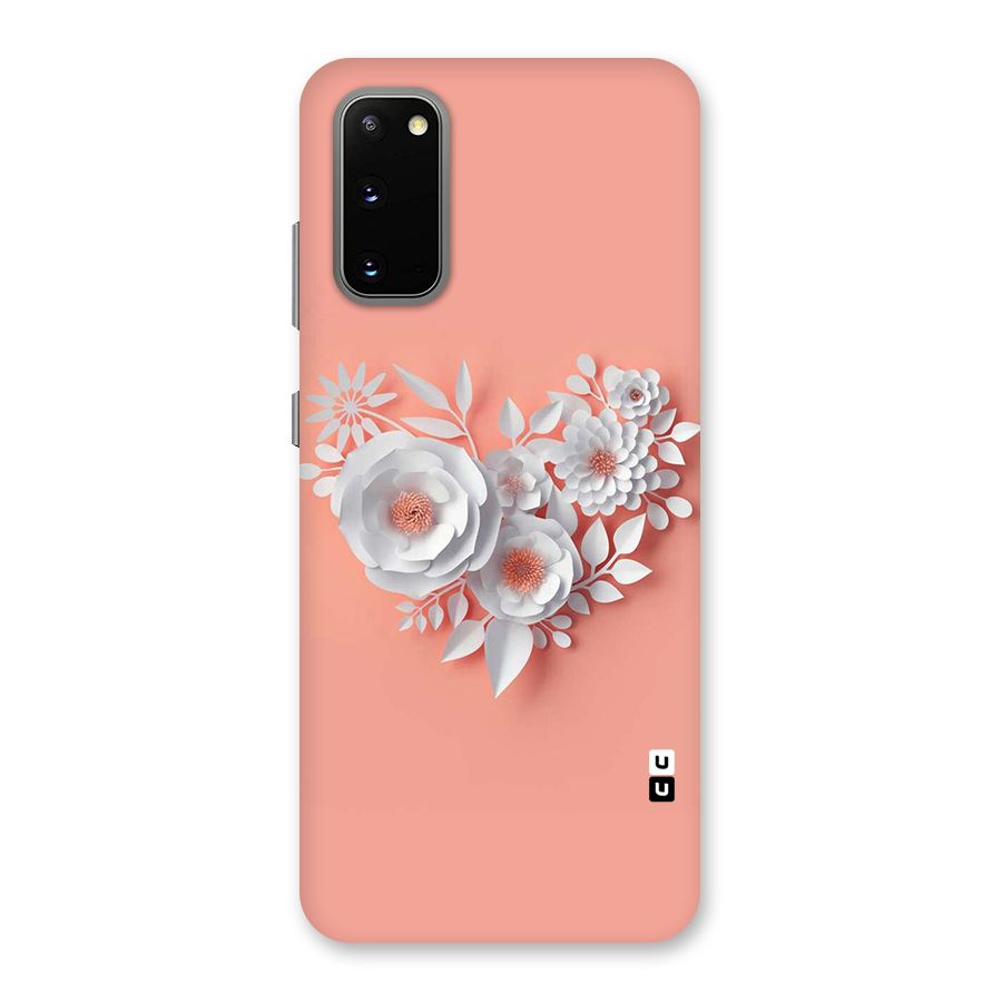 White Paper Flower Back Case for Galaxy S20