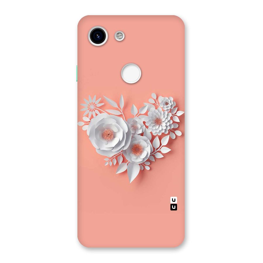 White Paper Flower Back Case for Google Pixel 3
