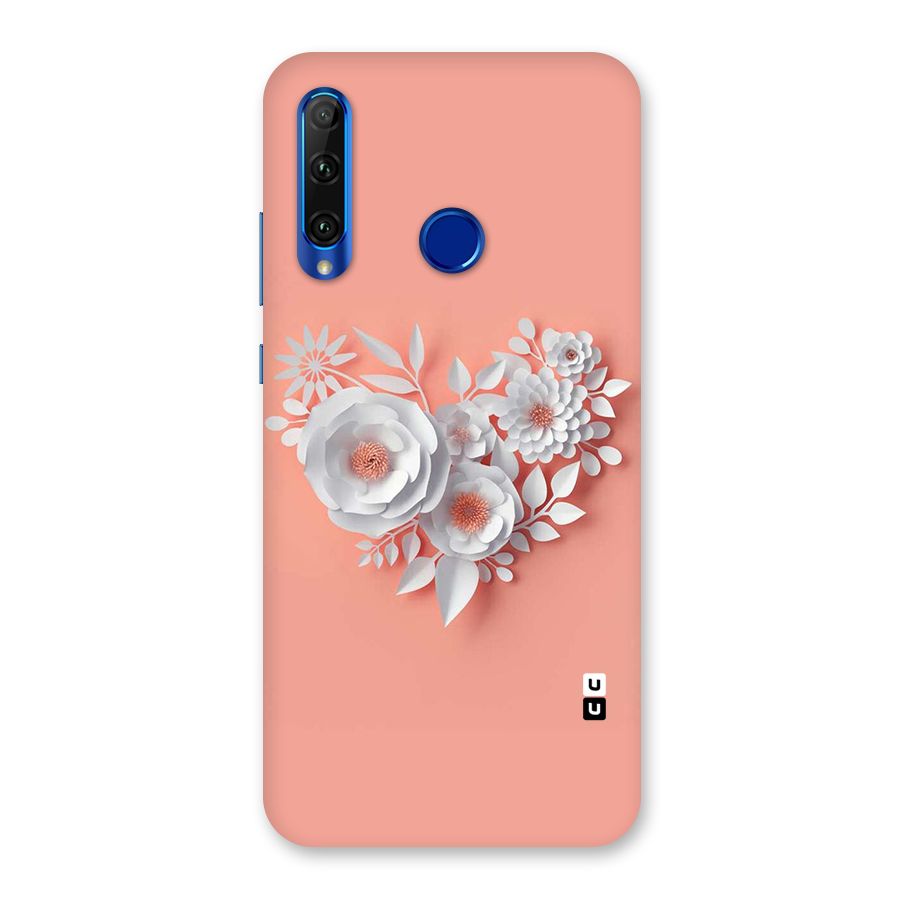 White Paper Flower Back Case for Honor 20i