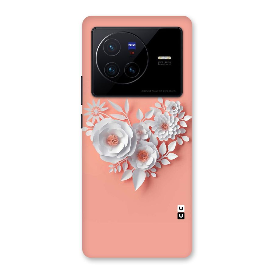 White Paper Flower Back Case for Vivo X80