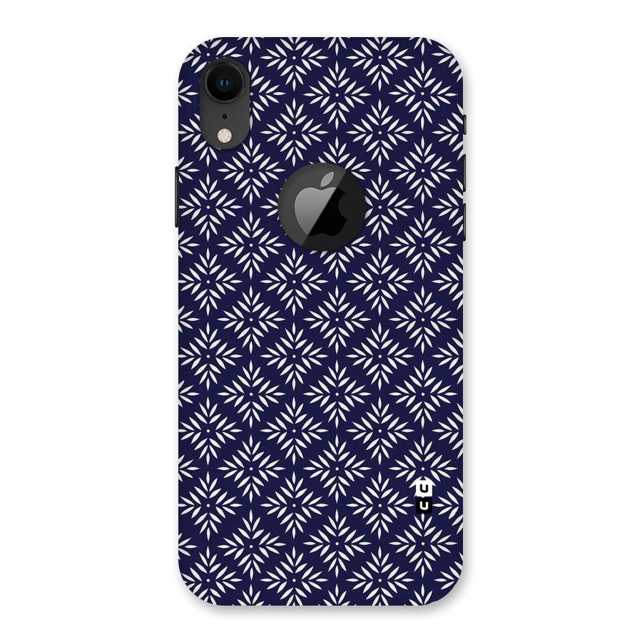 White Petals Pattern Back Case for iPhone XR Logo Cut
