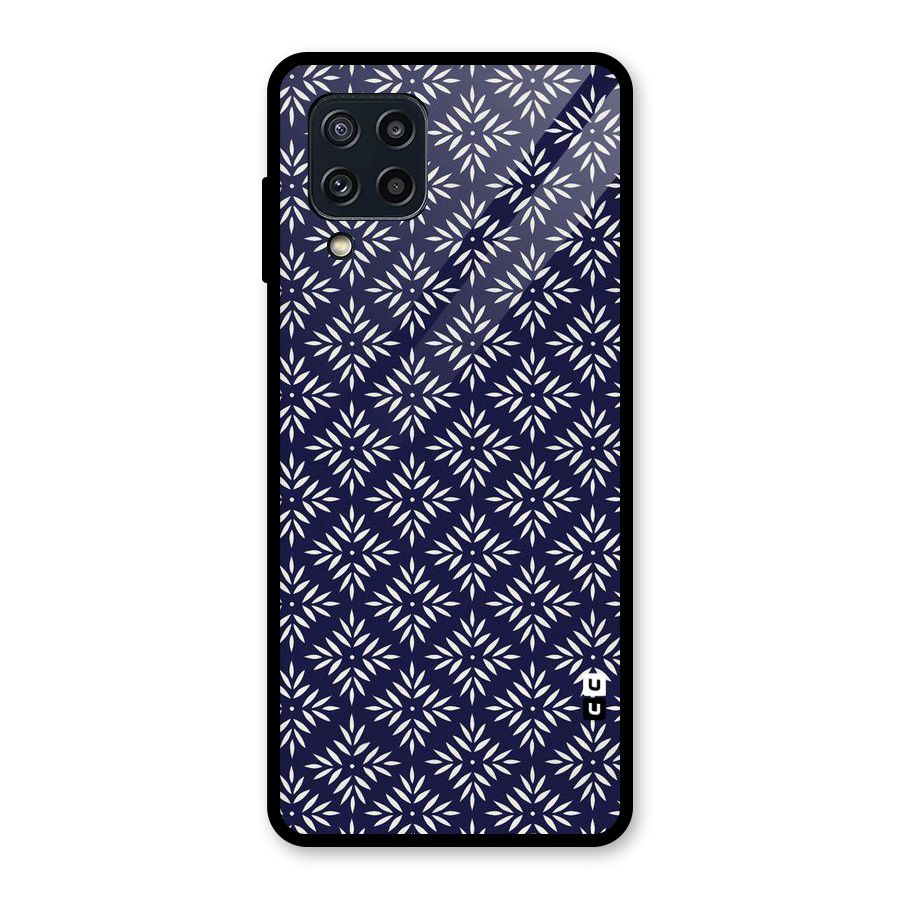 White Petals Pattern Glass Back Case for Galaxy M32