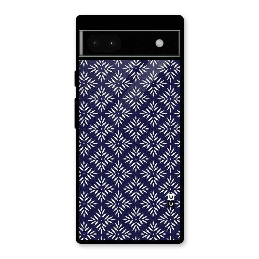White Petals Pattern Glass Back Case for Google Pixel 6a