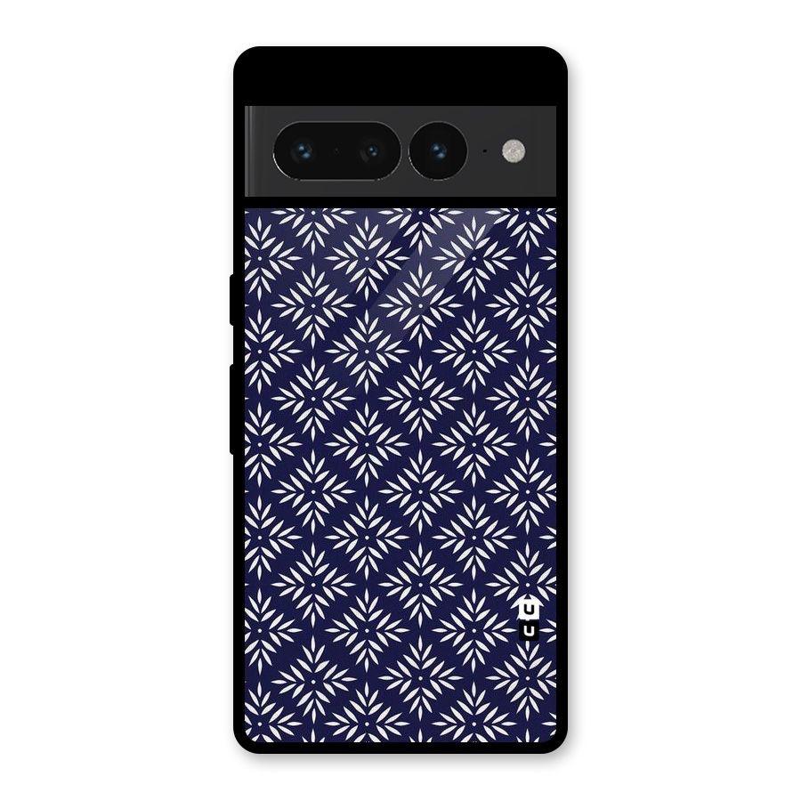 White Petals Pattern Glass Back Case for Google Pixel 7 Pro