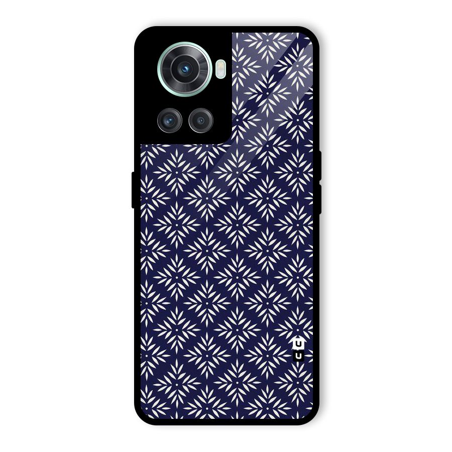 White Petals Pattern Glass Back Case for OnePlus 10R