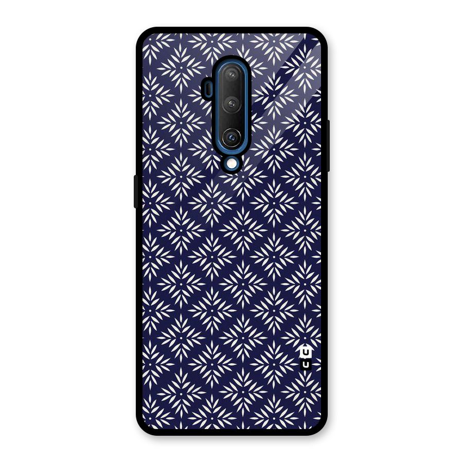 White Petals Pattern Glass Back Case for OnePlus 7T Pro