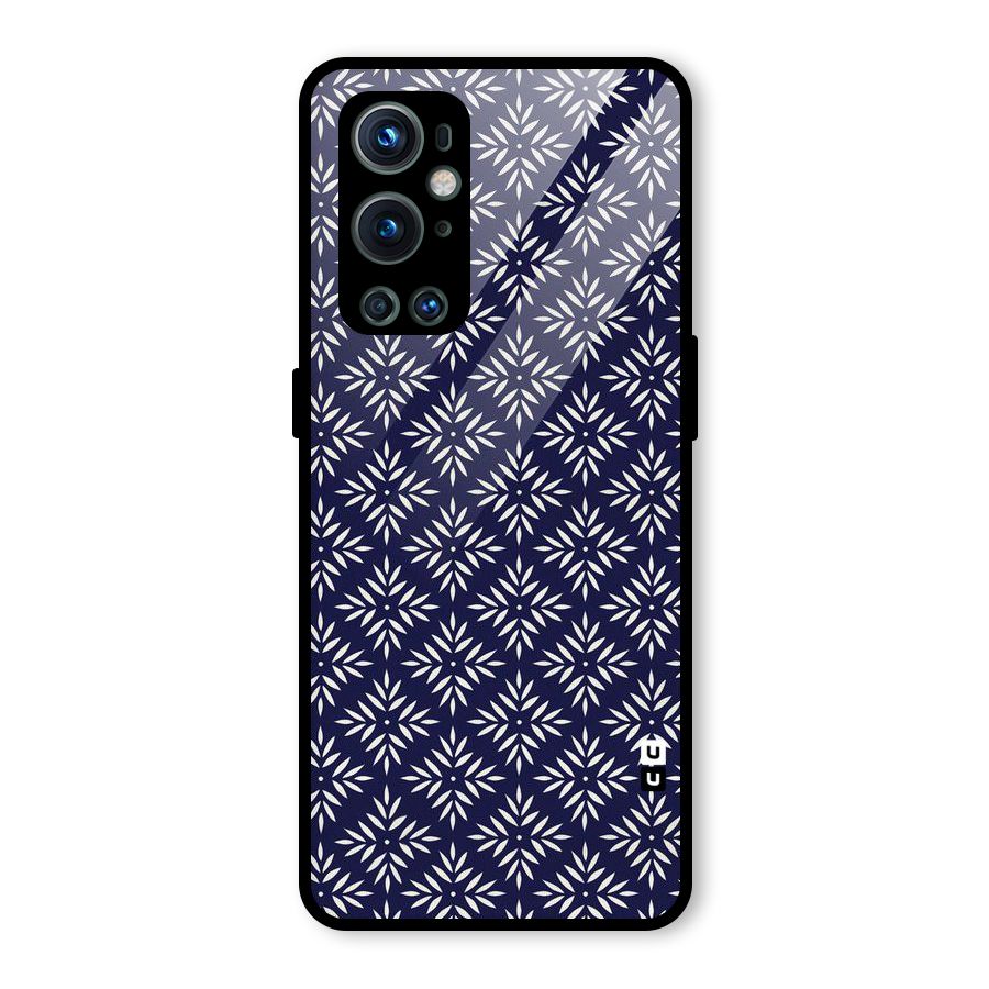 White Petals Pattern Glass Back Case for OnePlus 9 Pro