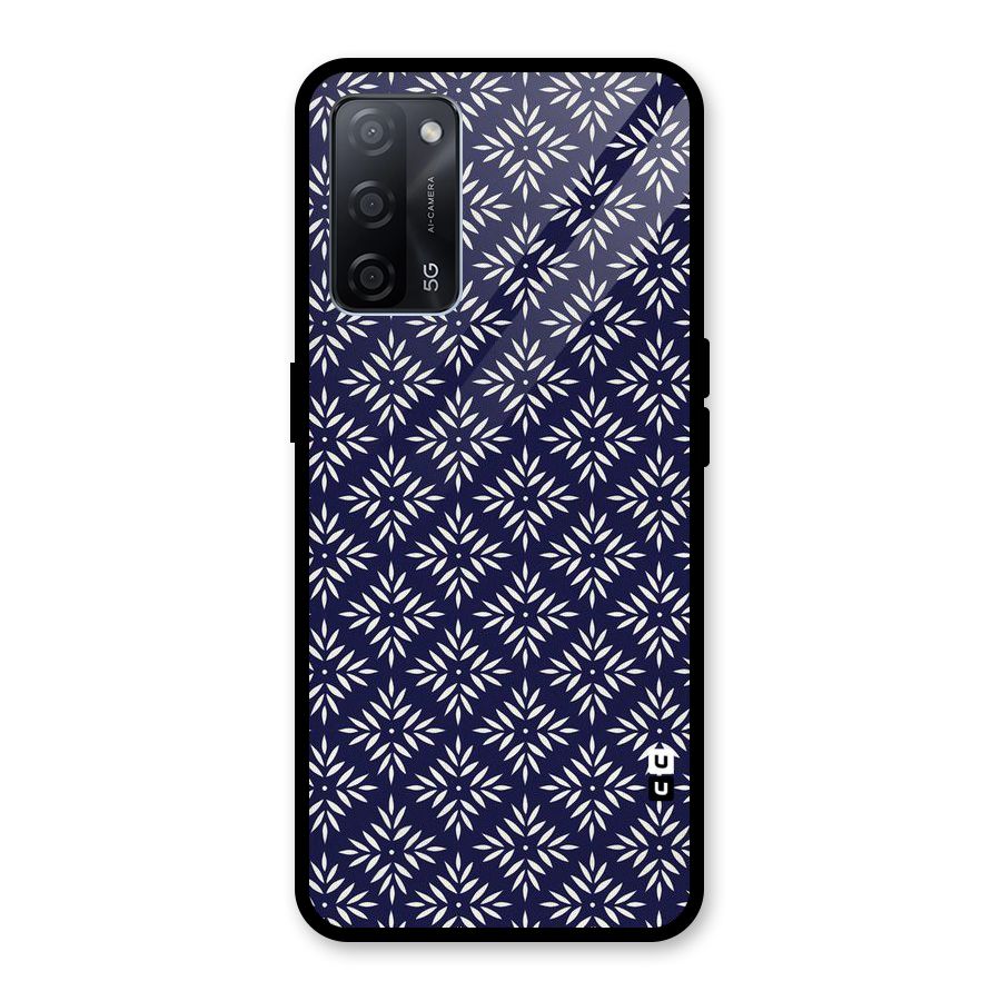 White Petals Pattern Glass Back Case for Oppo A53s 5G