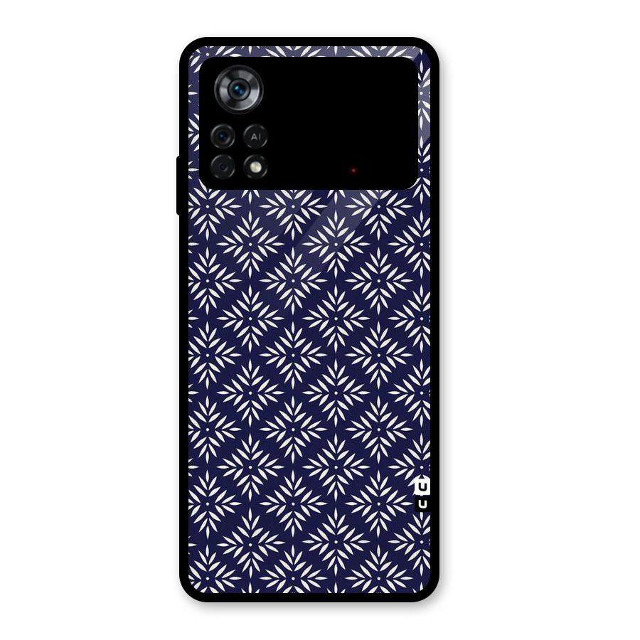 White Petals Pattern Glass Back Case for Poco X4 Pro 5G