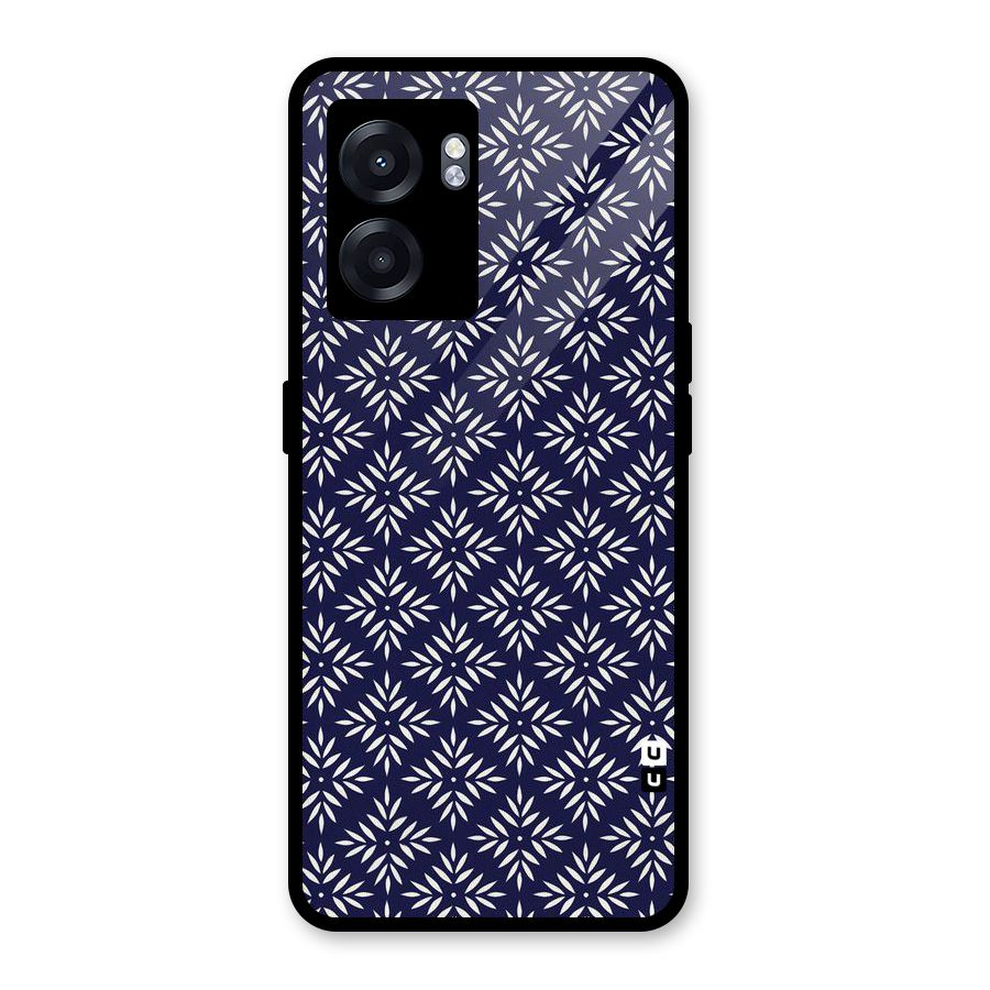 White Petals Pattern Glass Back Case for Realme Narzo 50 5G
