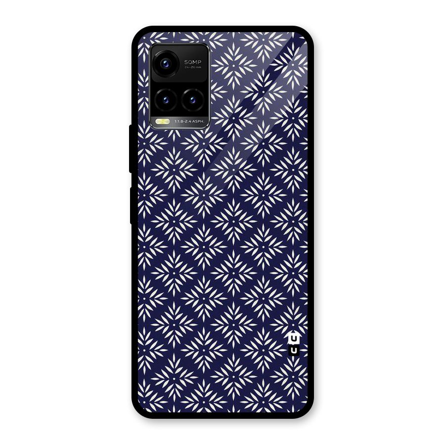 White Petals Pattern Glass Back Case for Vivo Y21A