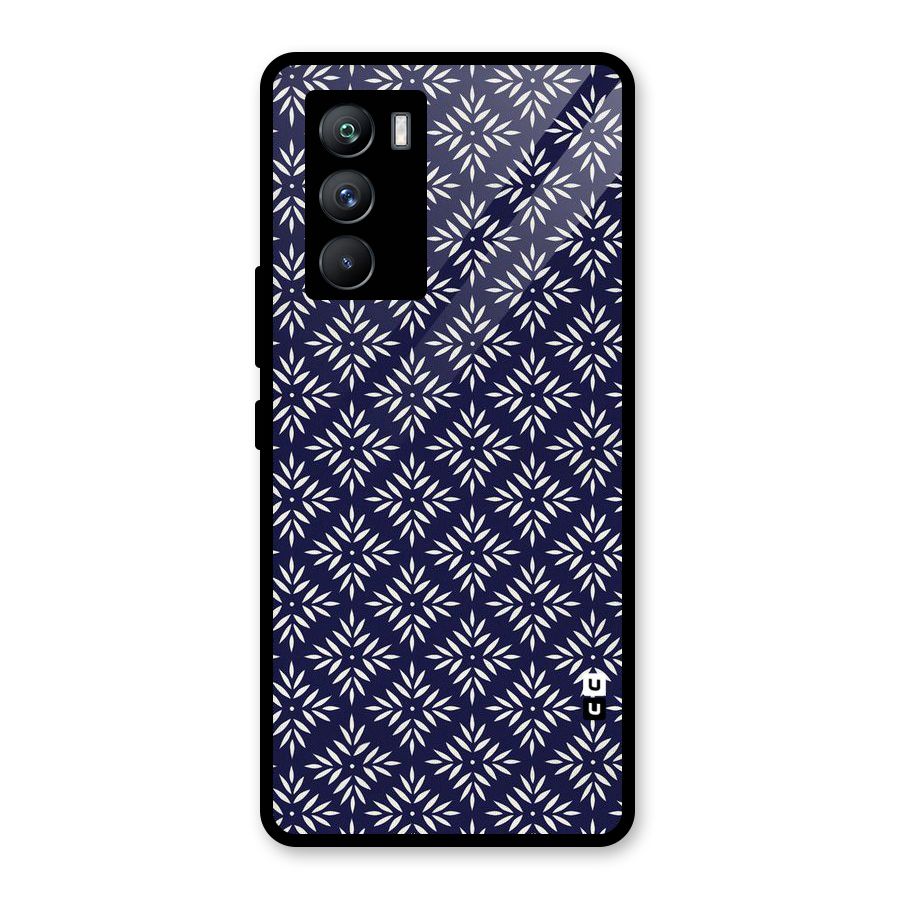 White Petals Pattern Glass Back Case for Vivo iQOO 9 SE