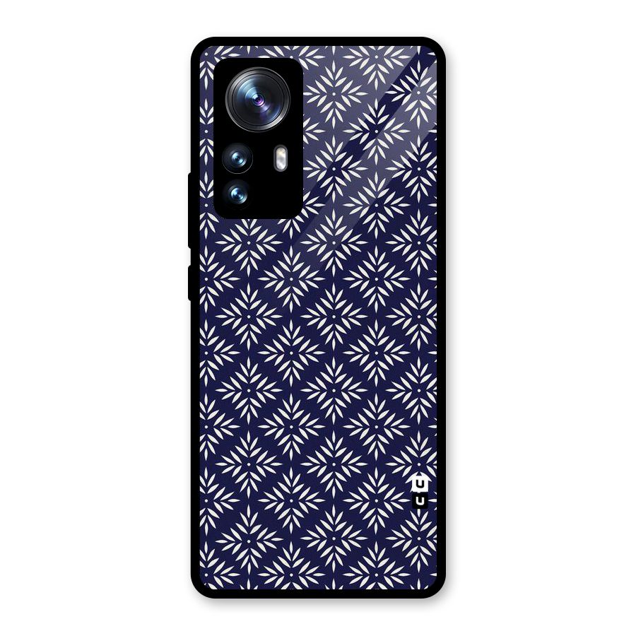 White Petals Pattern Glass Back Case for Xiaomi 12 Pro