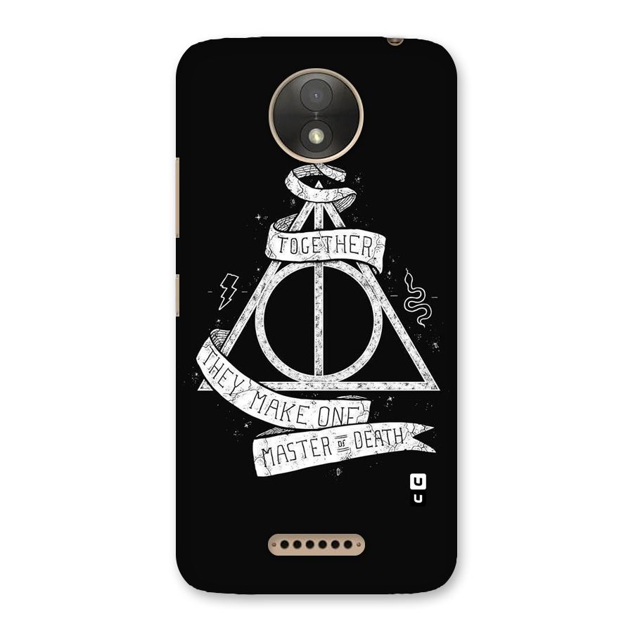 White Ribbon Back Case for Moto C Plus