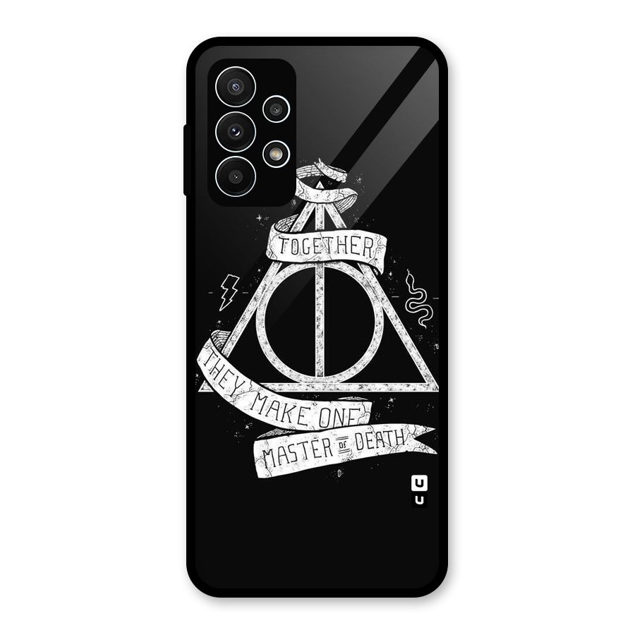 White Ribbon Glass Back Case for Galaxy A23