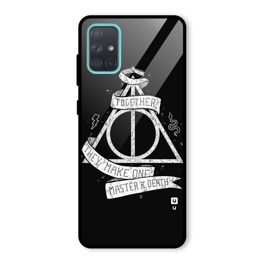White Ribbon Glass Back Case for Galaxy A71