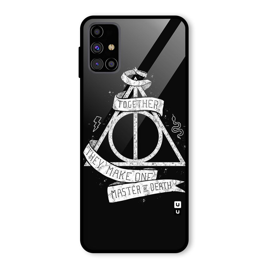 White Ribbon Glass Back Case for Galaxy M31s