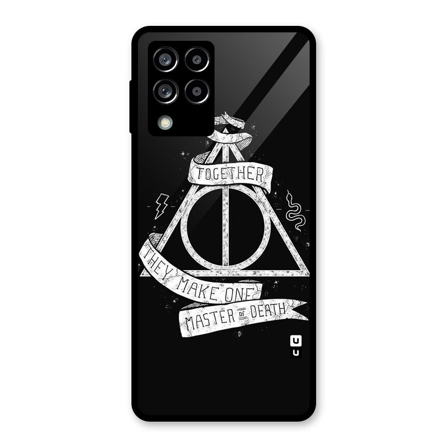 White Ribbon Glass Back Case for Galaxy M53 5G