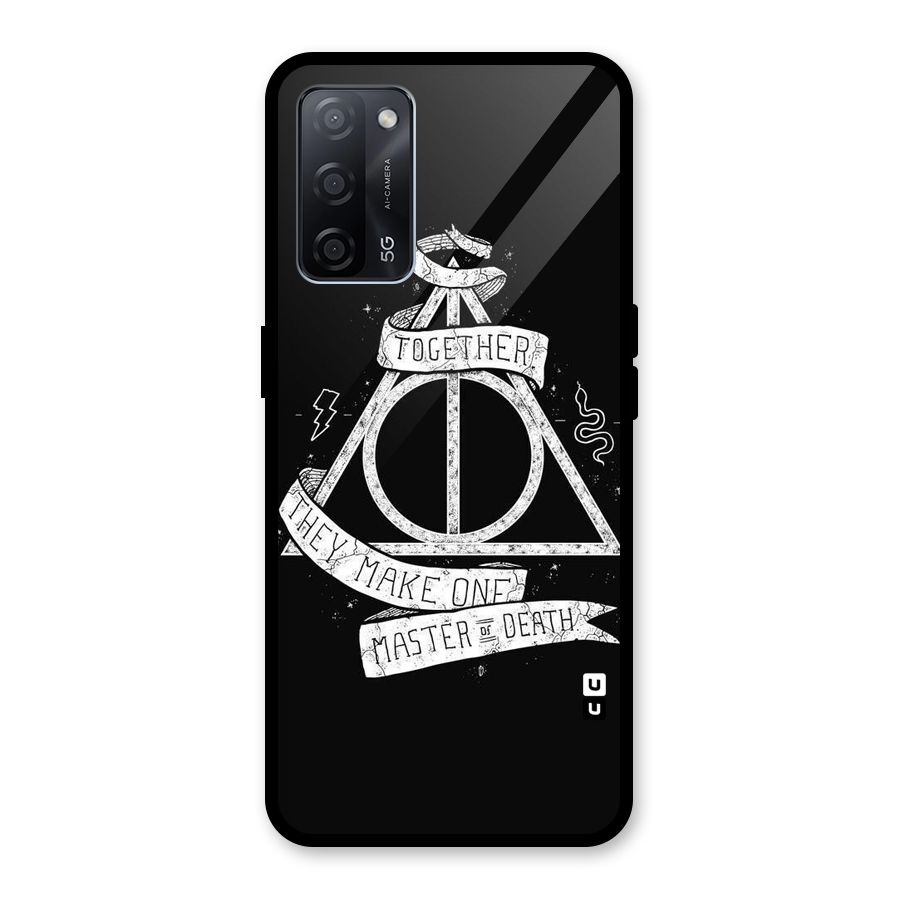 White Ribbon Glass Back Case for Oppo A53s 5G