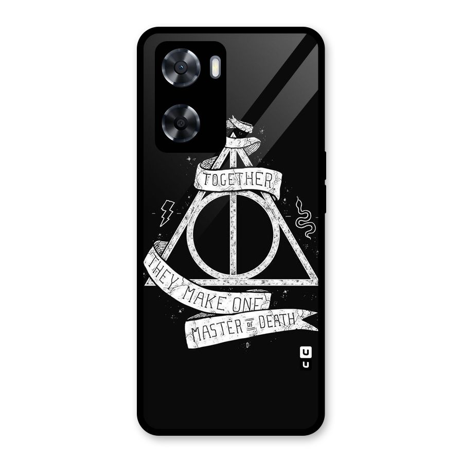 White Ribbon Glass Back Case for Oppo A57 2022