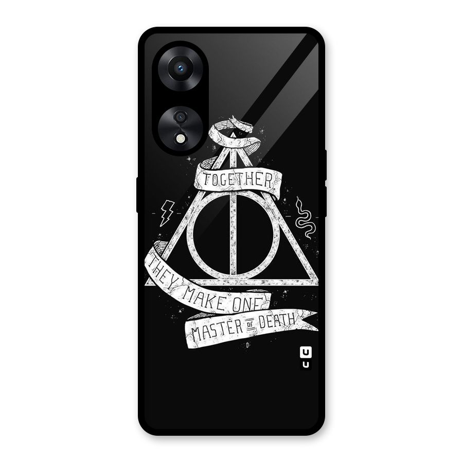 White Ribbon Glass Back Case for Oppo A78