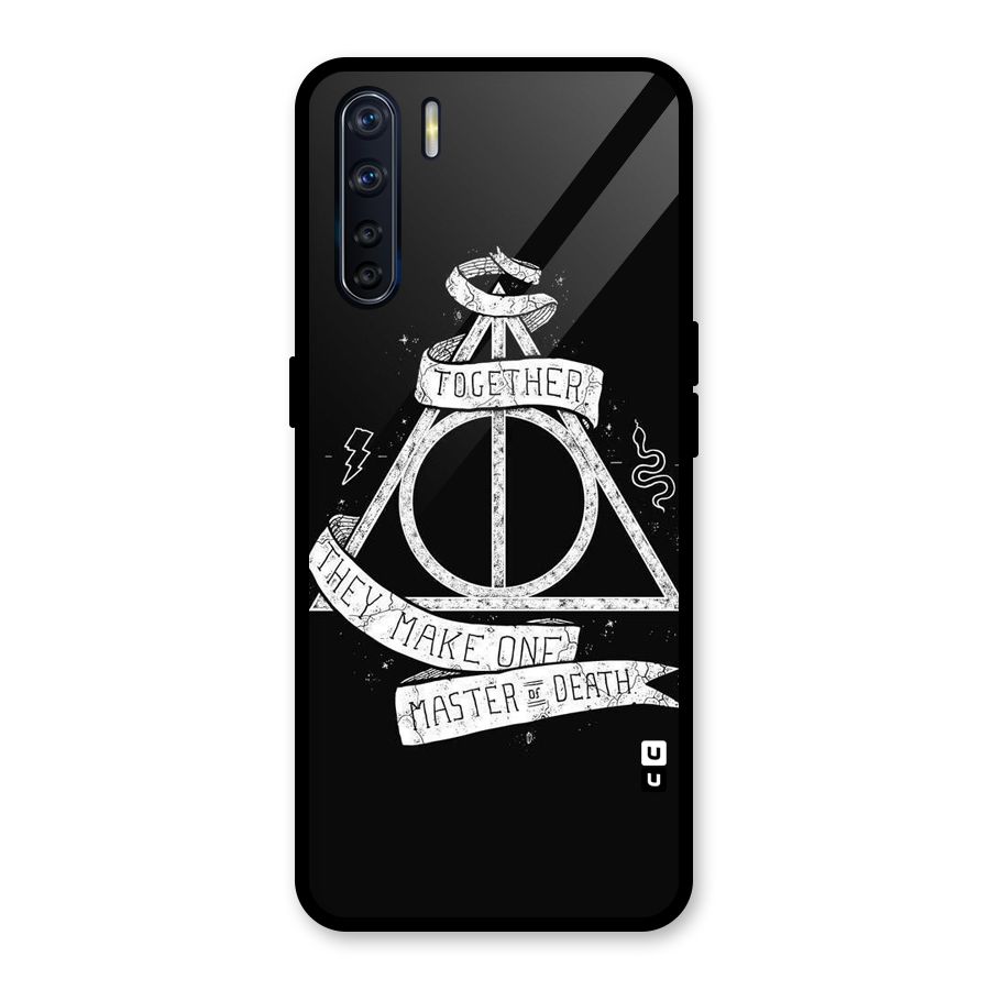White Ribbon Glass Back Case for Oppo F15