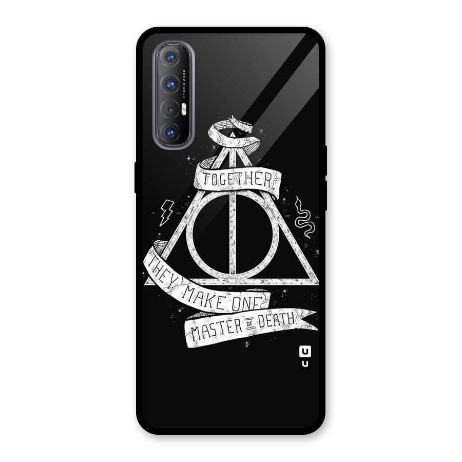White Ribbon Glass Back Case for Oppo Reno3 Pro