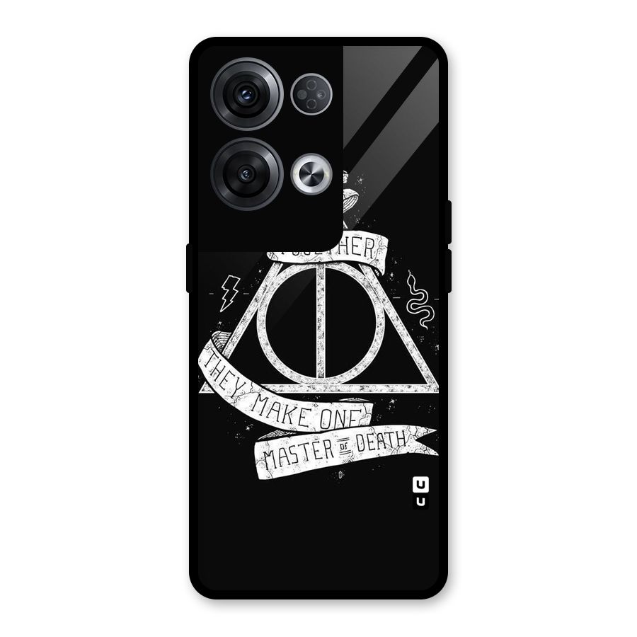 White Ribbon Glass Back Case for Oppo Reno8 Pro 5G