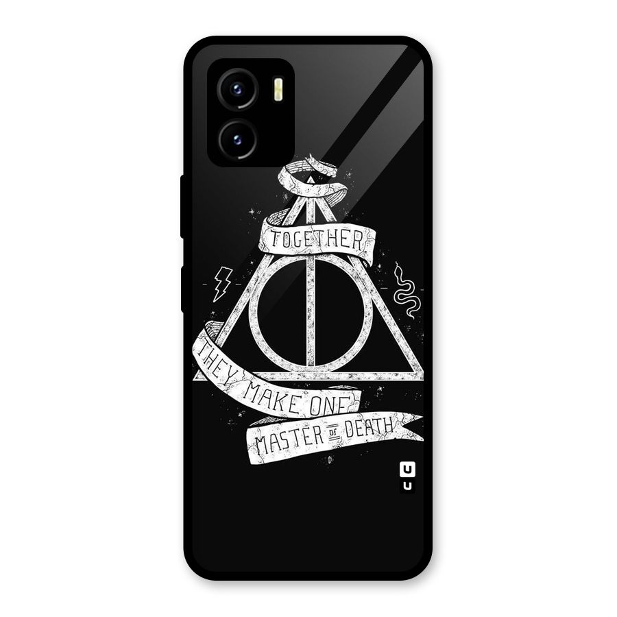 White Ribbon Glass Back Case for Vivo Y15s