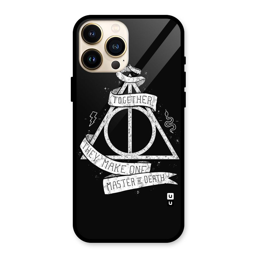 White Ribbon Glass Back Case for iPhone 13 Pro Max