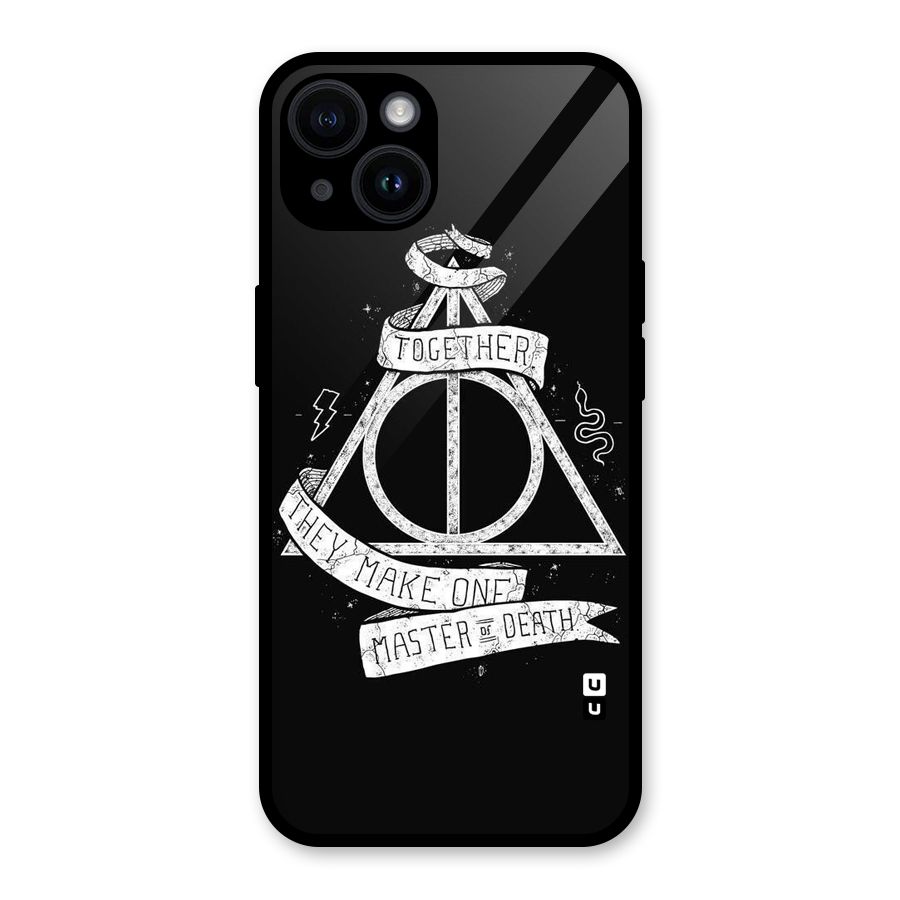 White Ribbon Glass Back Case for iPhone 14