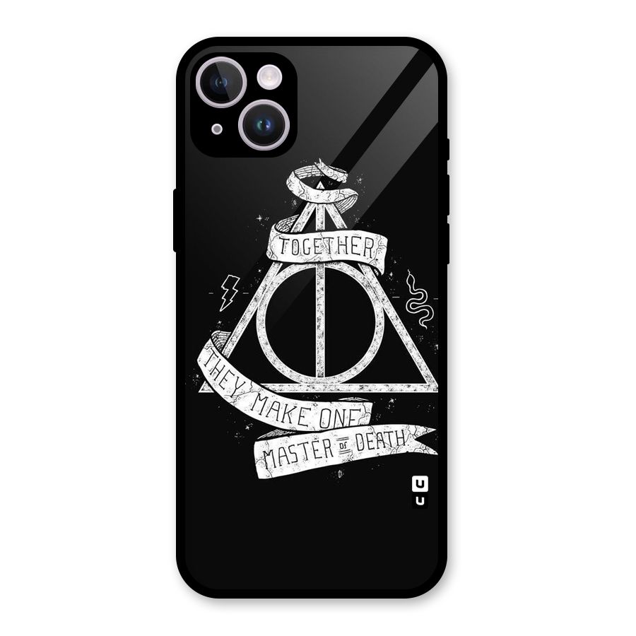 White Ribbon Glass Back Case for iPhone 14 Plus