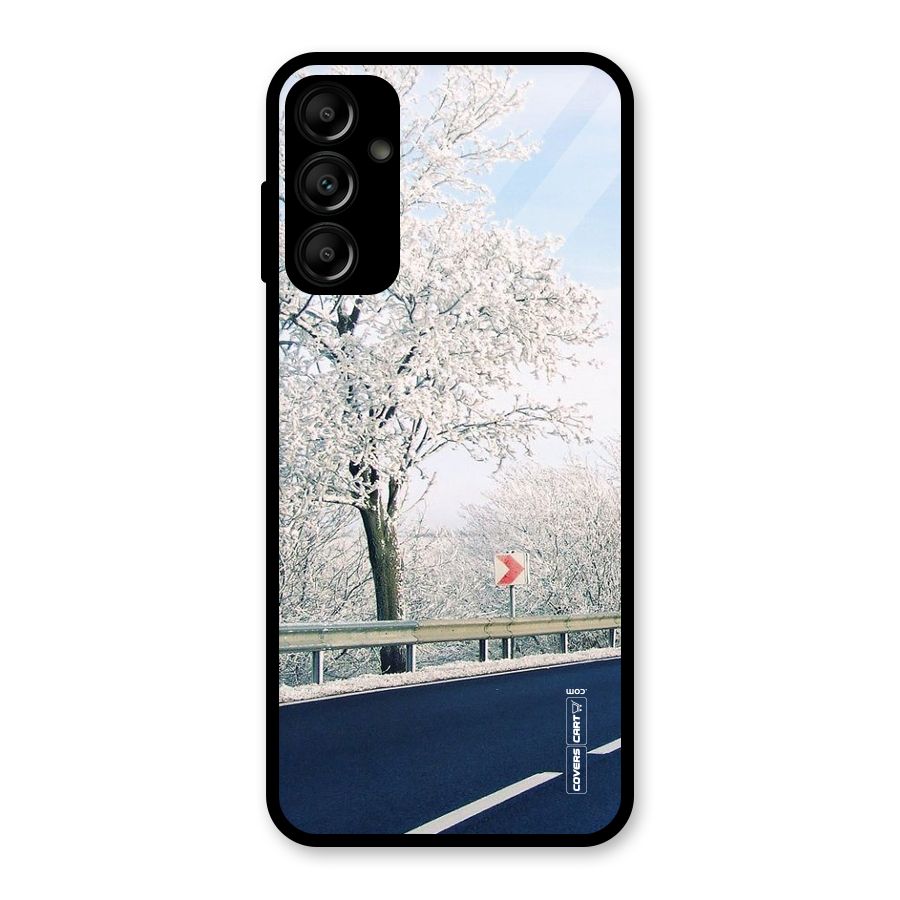White Snow Tree Glass Back Case for Galaxy A14 5G