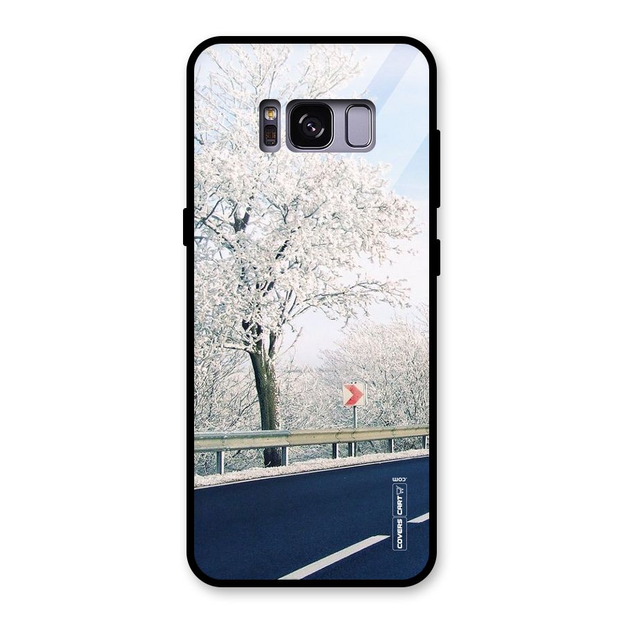 White Snow Tree Glass Back Case for Galaxy S8